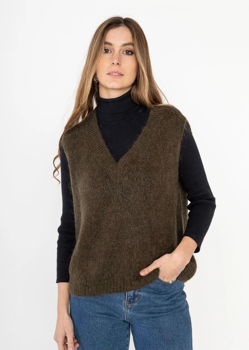 Sleeveless V-neck Sweater
