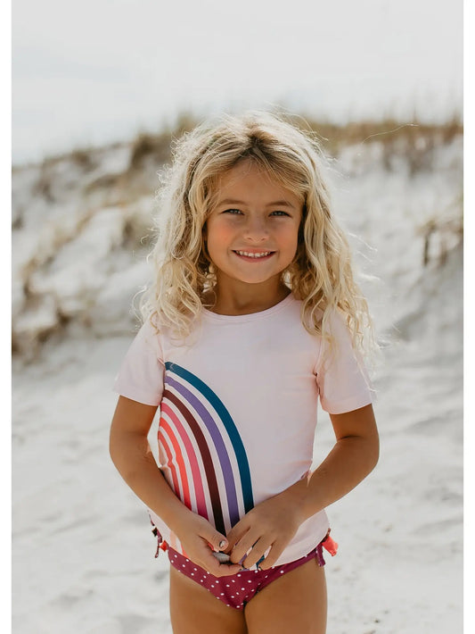 Kids Rainbow Ruffle Swimsuit