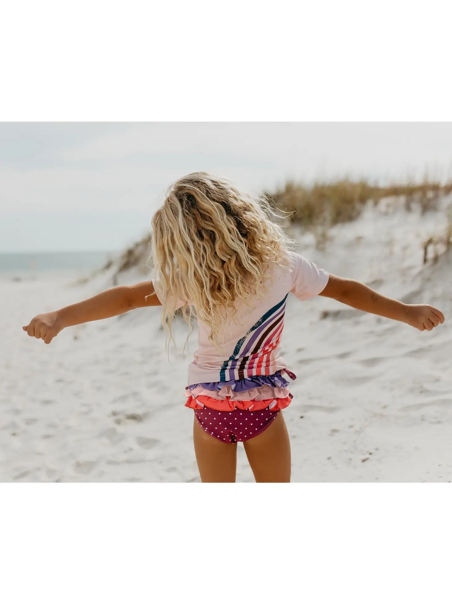 Kids Rainbow Ruffle Swimsuit