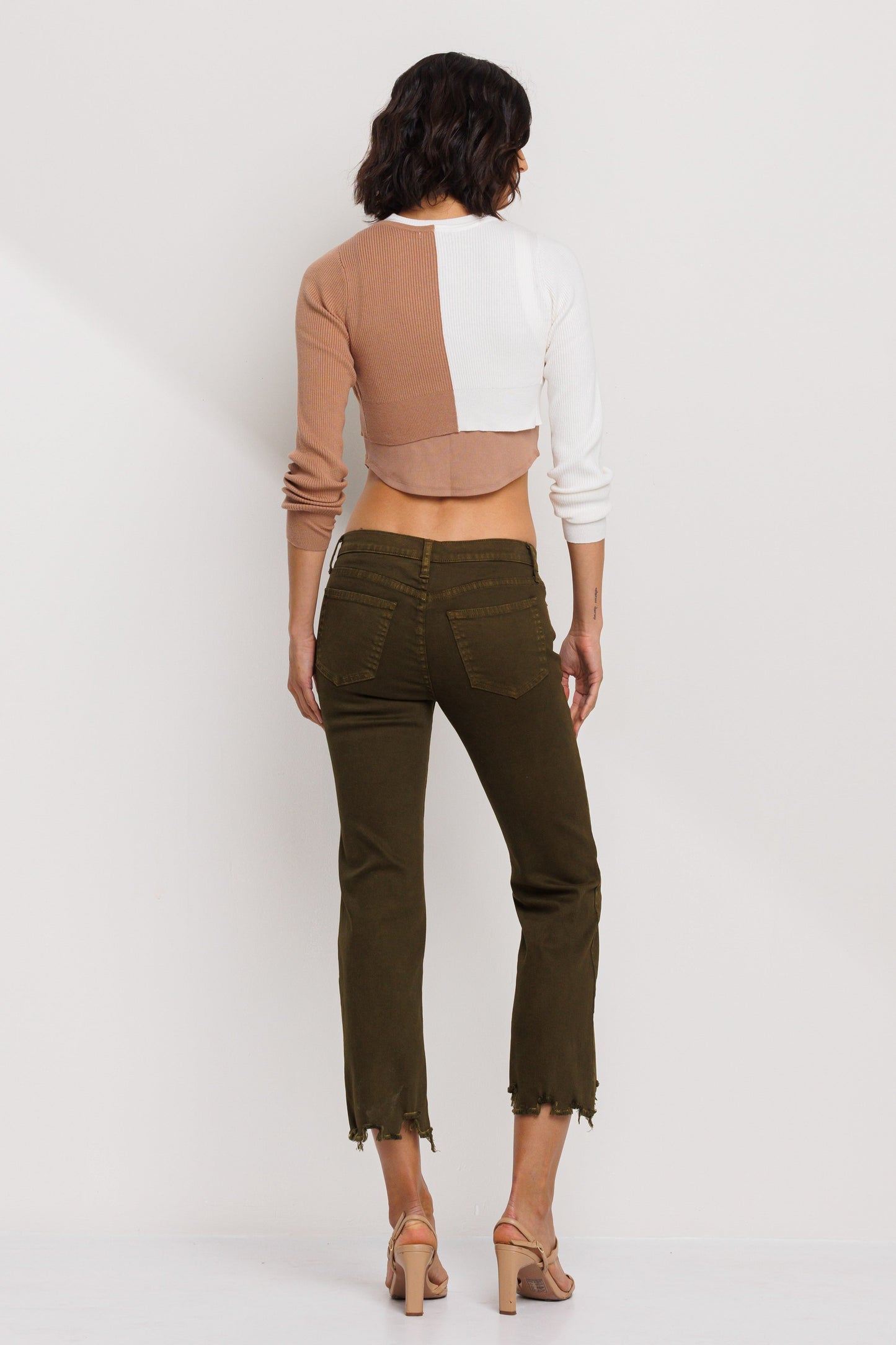 Olive Cropped Pants